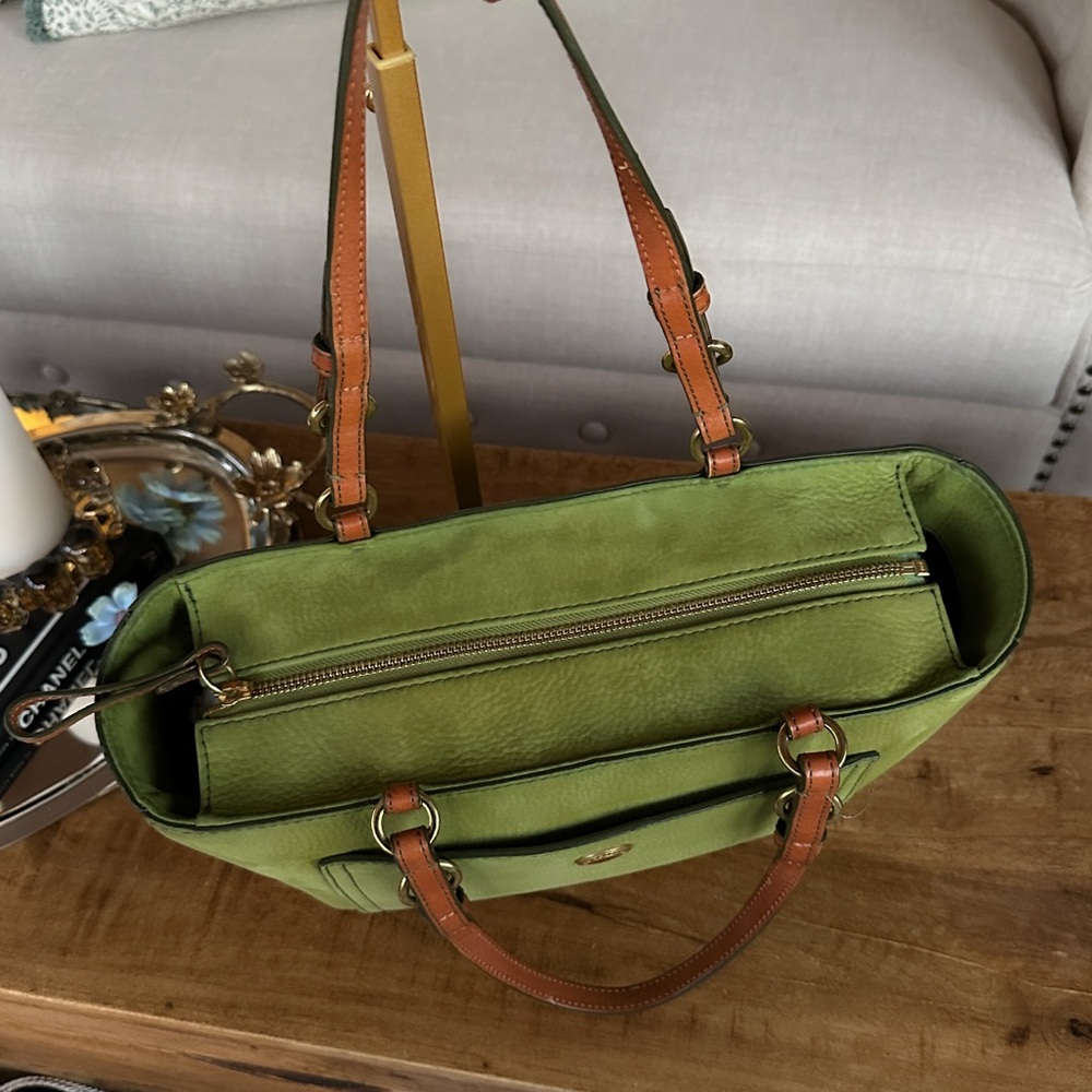 Vintage COACH Chelsea Tote Lime Green Nubuck - Picture 13 of 16